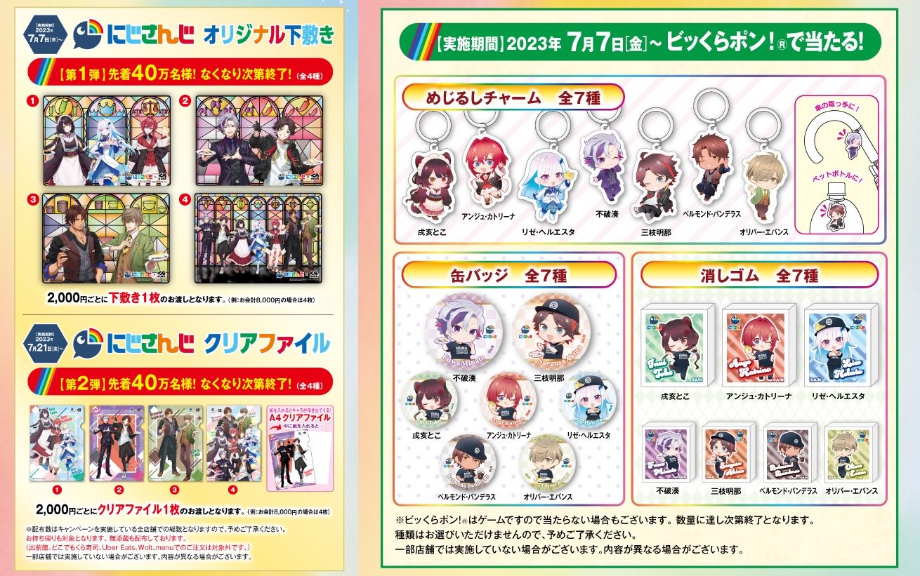 にじさんじ × くら寿司全国 7月7日よりコラボキャンペーン開催!