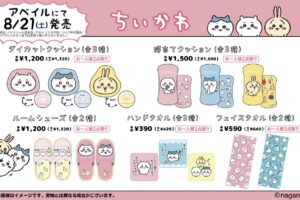 ちいかわ × アベイル 8月21日よりコラボアイテム発売!