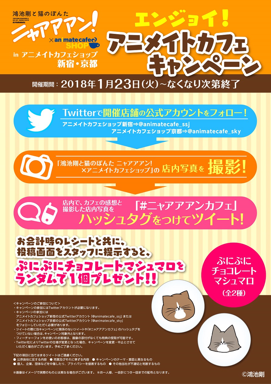 Twitterで大人気 鴻池剛と猫のぽんた X アニメイトカフェ新宿 京都で開催