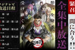 「鬼滅の刃 柱稽古編」8月11日よりフジテレビにて5日連続で再放送!
