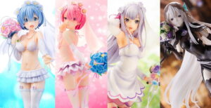 リゼロ レム&amp;ラム&amp;エキドナ&amp;エミリア ”ウェディングver” フィギュア発売!