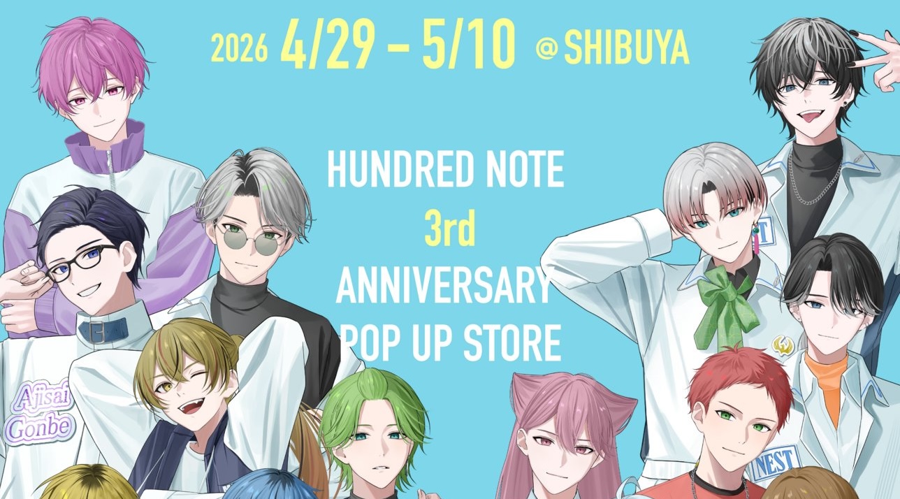 HUNDRED NOTE 3周年 ストア in SHIBUYA109 4月29日より開催!