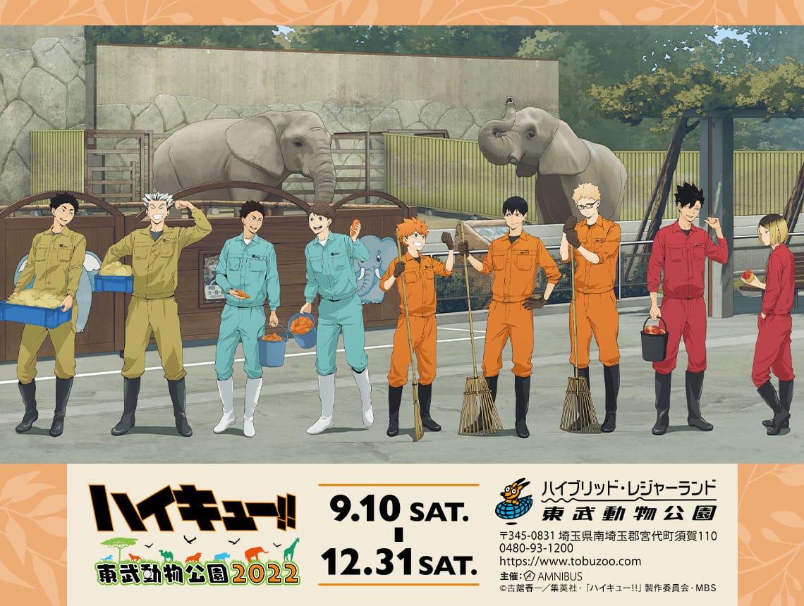 ハイキュー!! × 東武動物公園 9月10日より2022年も描き下ろしコラボ開催!