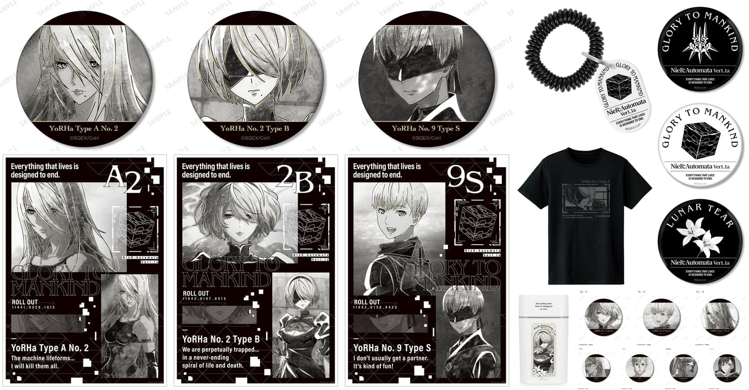 ニーアオートマタ 人気グッズが再販!2BたちのポスターやTシャツ 5月発売