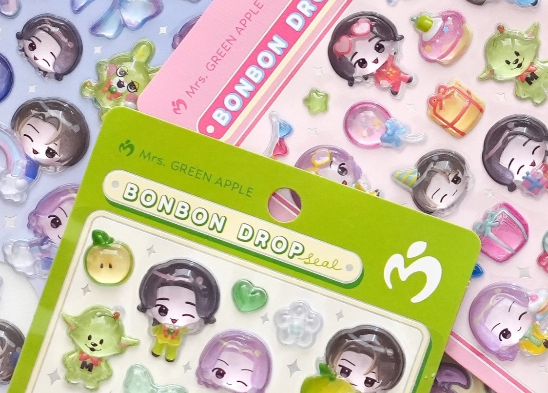 Mrs. GREEN APPLE ボンボンドロップシール 9月下旬より登場!