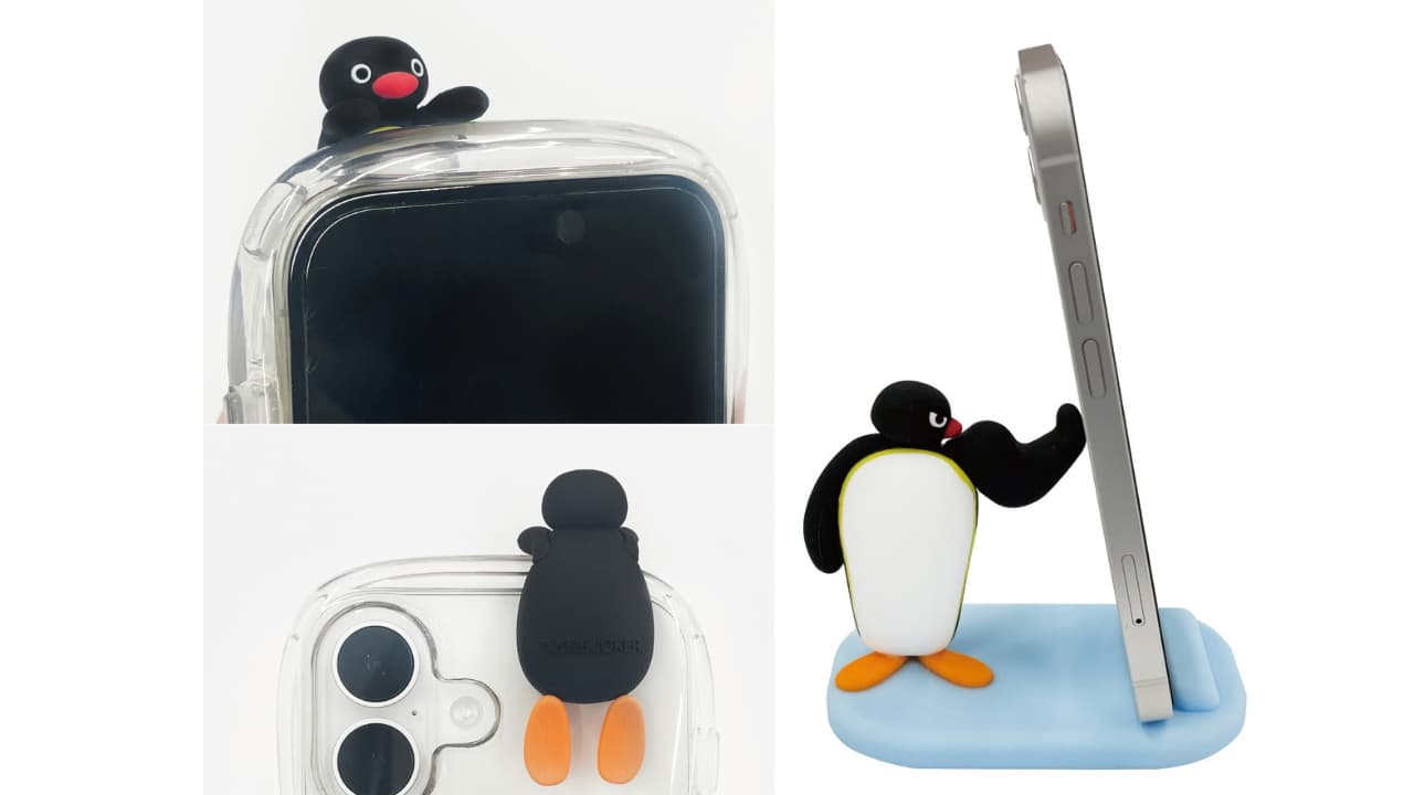 Pingu: Add some charm to your plain smartphone! Deco & Stand with big, round eyes