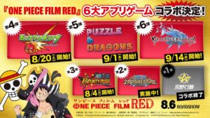 ワンピース × モンスト / パズドラ / グラブル アプリコラボ後半 解禁!
