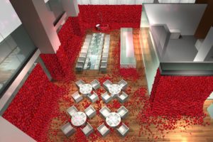喰種レストラン in 東京銀座 7.5より開催 。4万本の薔薇の中で血の美食を