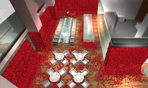 喰種レストラン in 東京銀座 7.5より開催 。4万本の薔薇の中で血の美食を