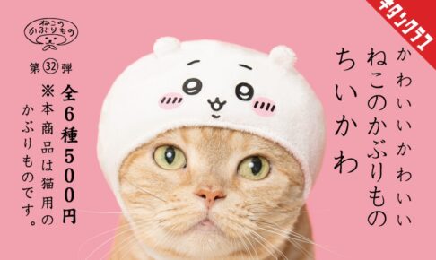 ちいかわ かわいい かわいい ねこのかぶりもの 10月下旬より全国に