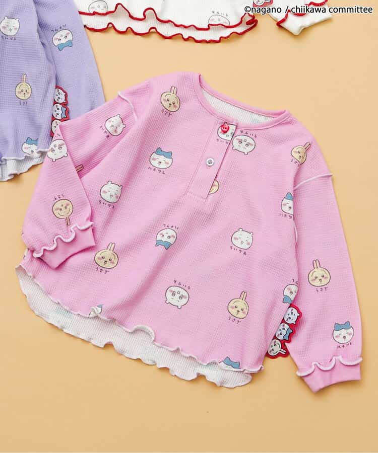 ワッフルヘンリーネックTシャツ (セットアップ可)
