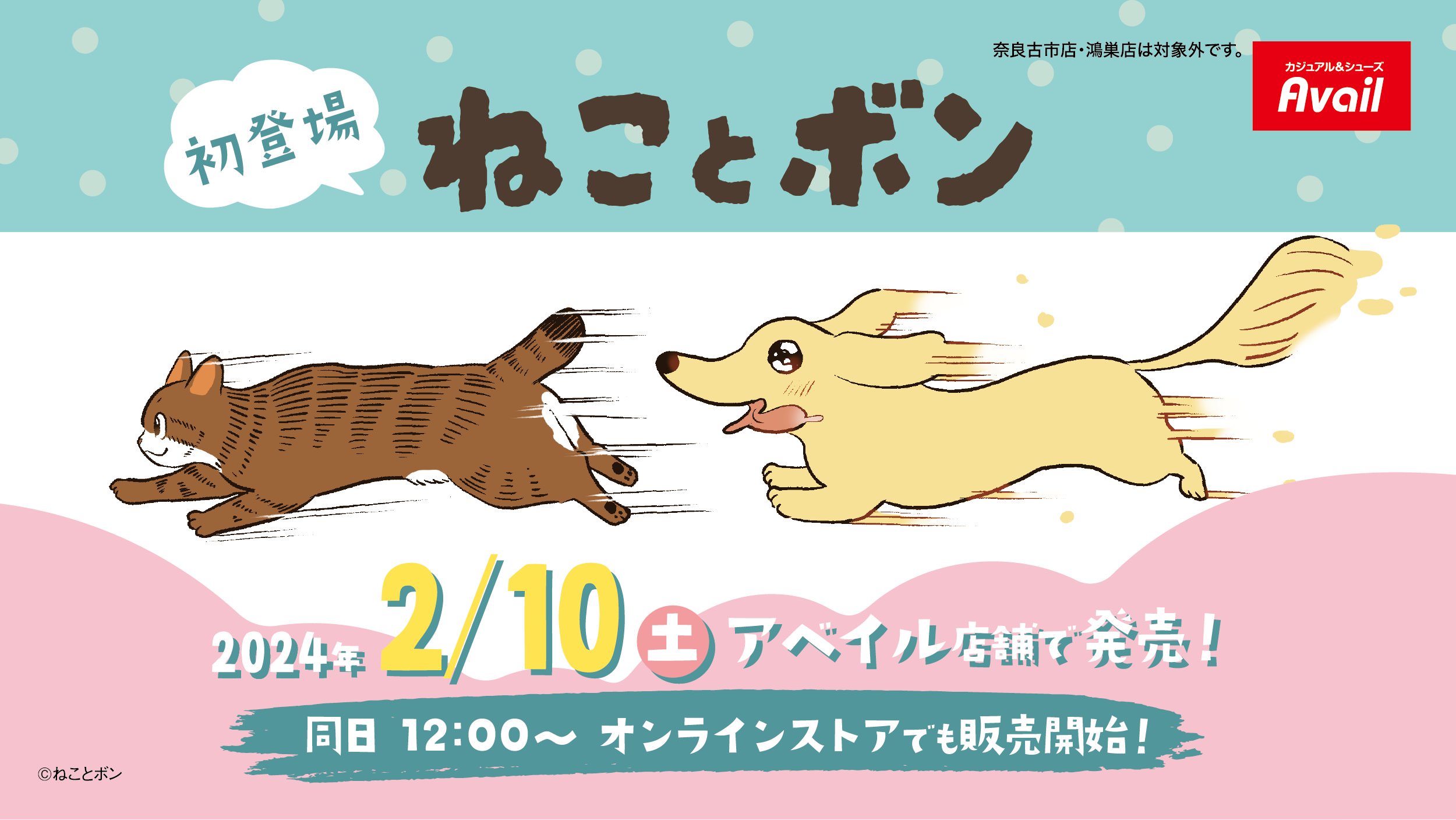 ねことボン × アベイル 2月10日より2匹の可愛さ溢れるグッズが登場!