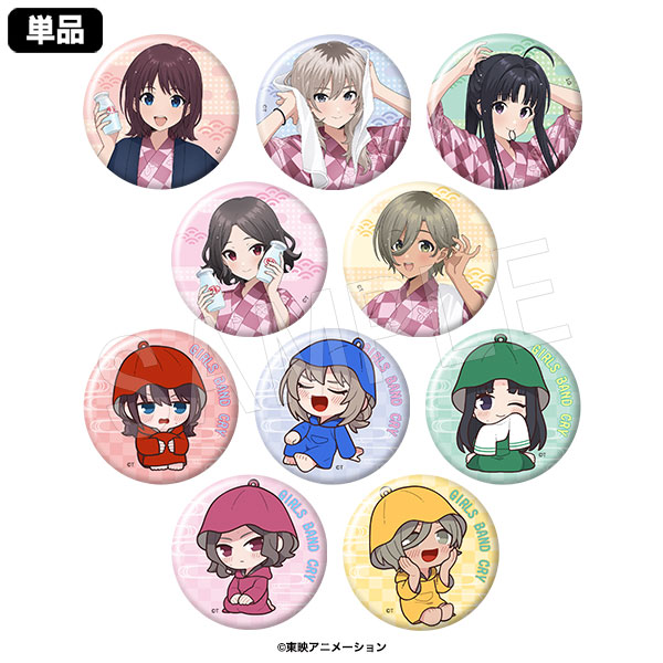 Girls Band Cry Rakukuya Trading Washi-Style Pin Badges (10 Varieties Total)