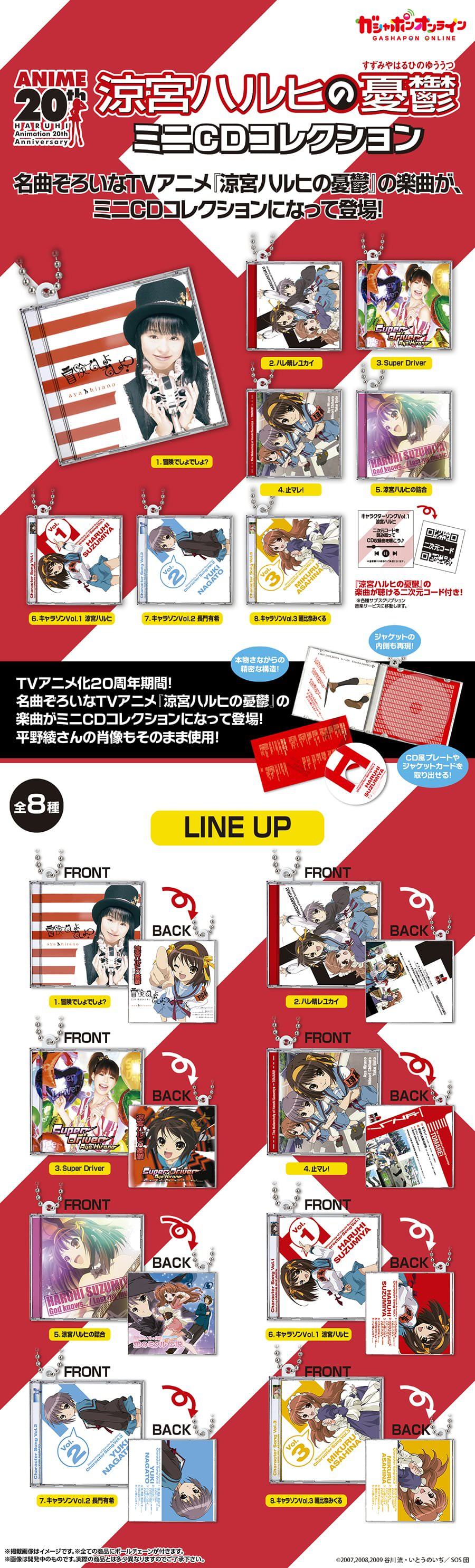 涼宮ハルヒの憂鬱 ミニCDコレクション 全8種ラインナップ