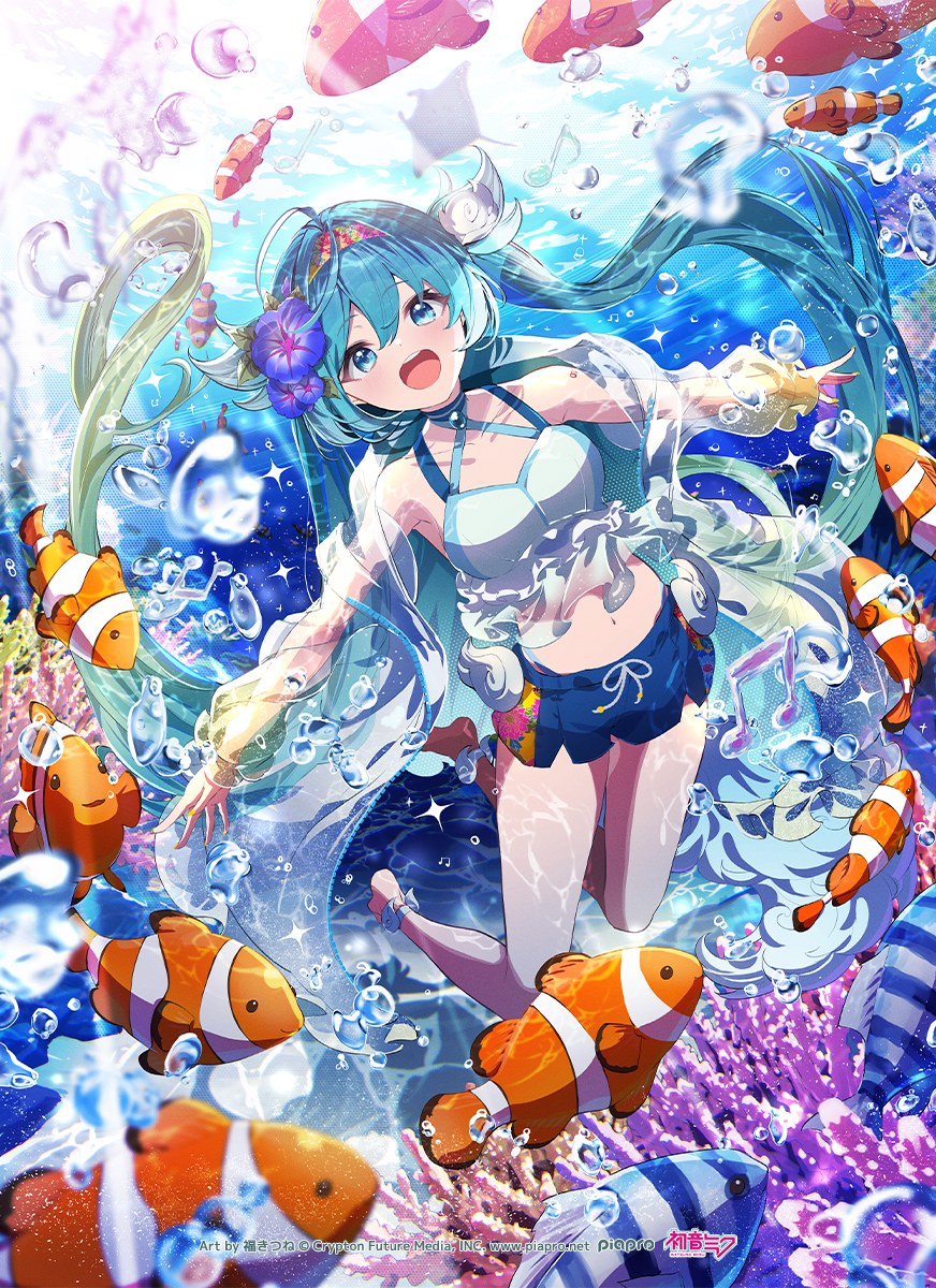 初音ミク CHURA MIKU STREET 2026 サブビジュアル 水中 (イラスト:福きつね先生)