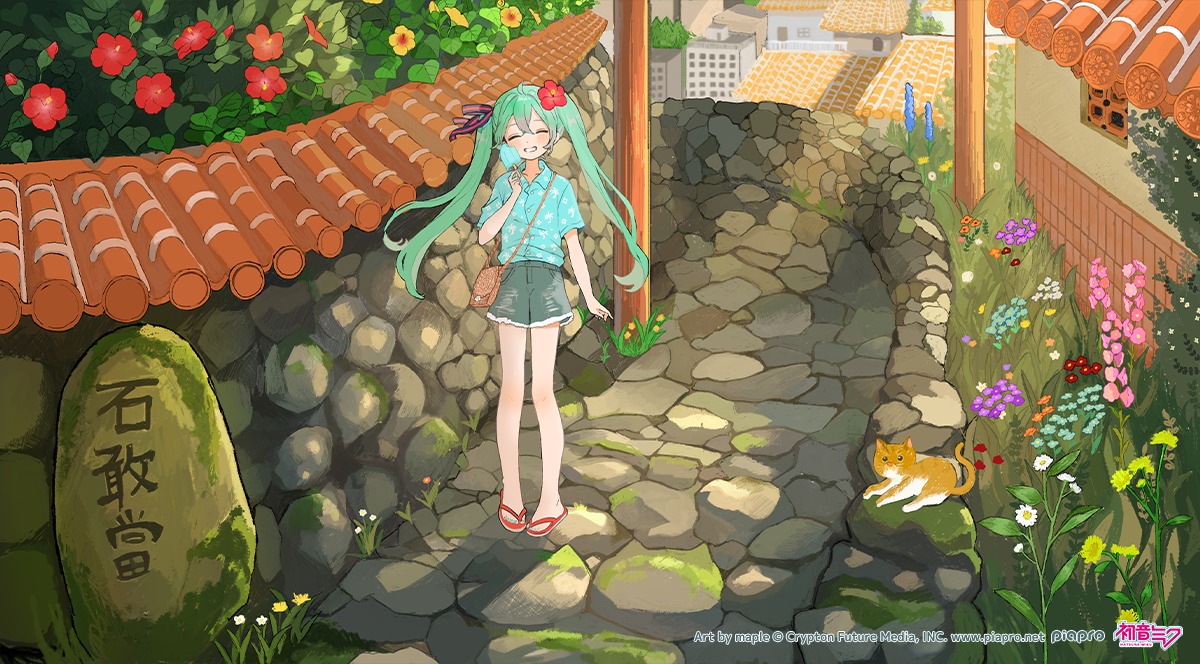 初音ミク CHURA MIKU STREET 2026 サブビジュアル 石敢當の路地 (イラスト:maple先生)