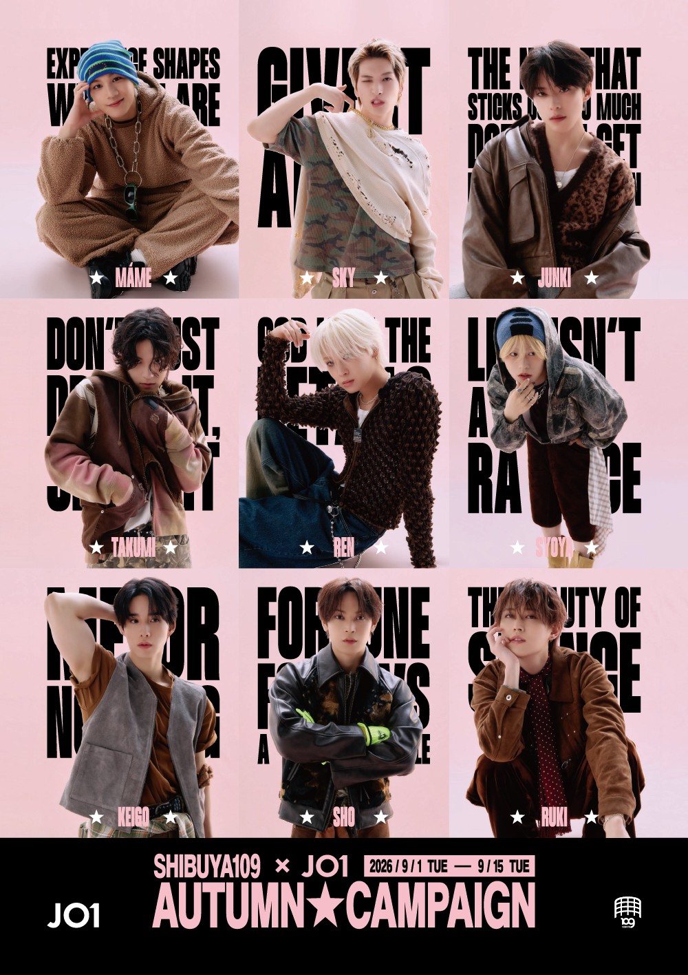SHIBUYA109 × JO1 AUTUMN CAMPAIGN