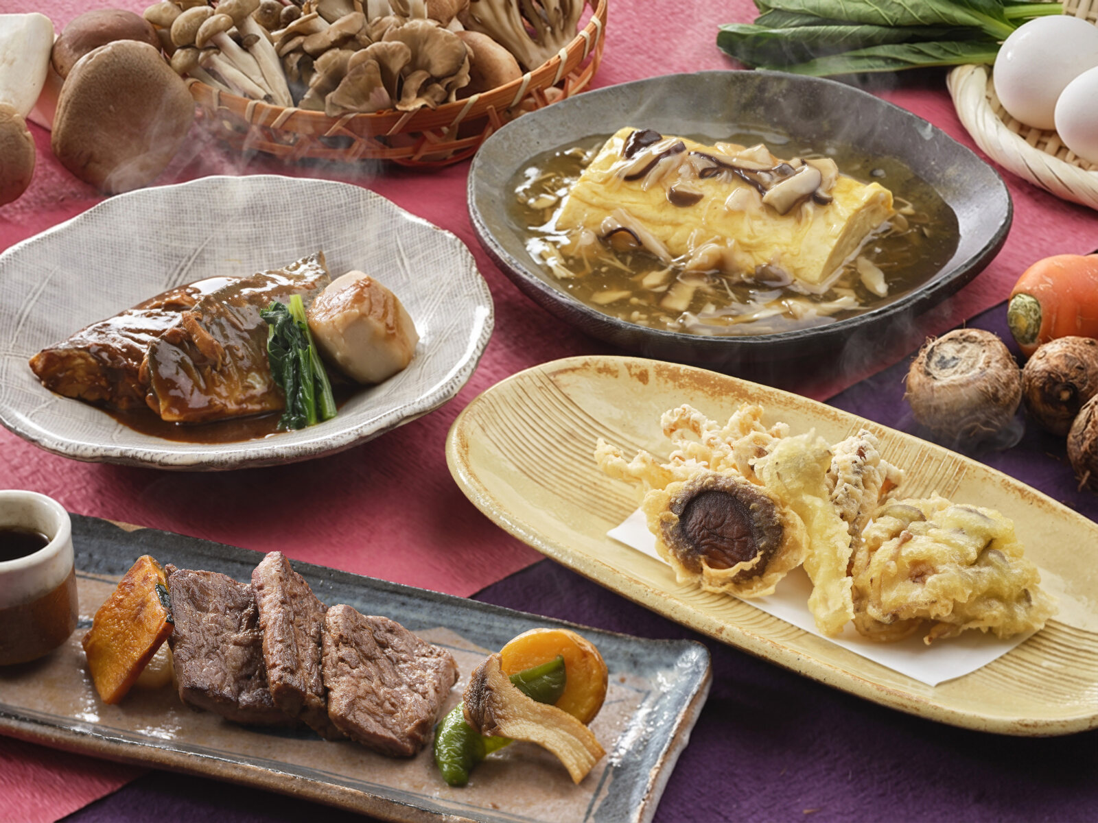 Rantaro the Failed Ninja Collaboration Lunch: Images of Selectable Main Dishes