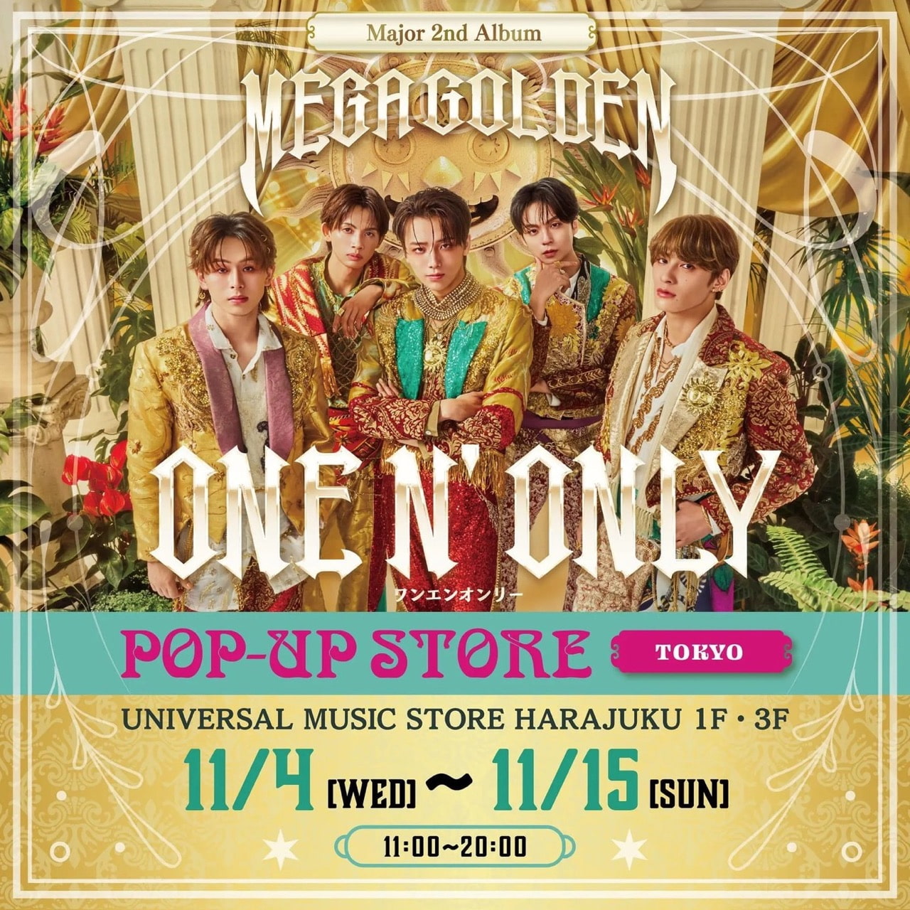 ONE N’ ONLY『MEGA GOLDEN』 POP-UP in 3都市 11月4日開催!