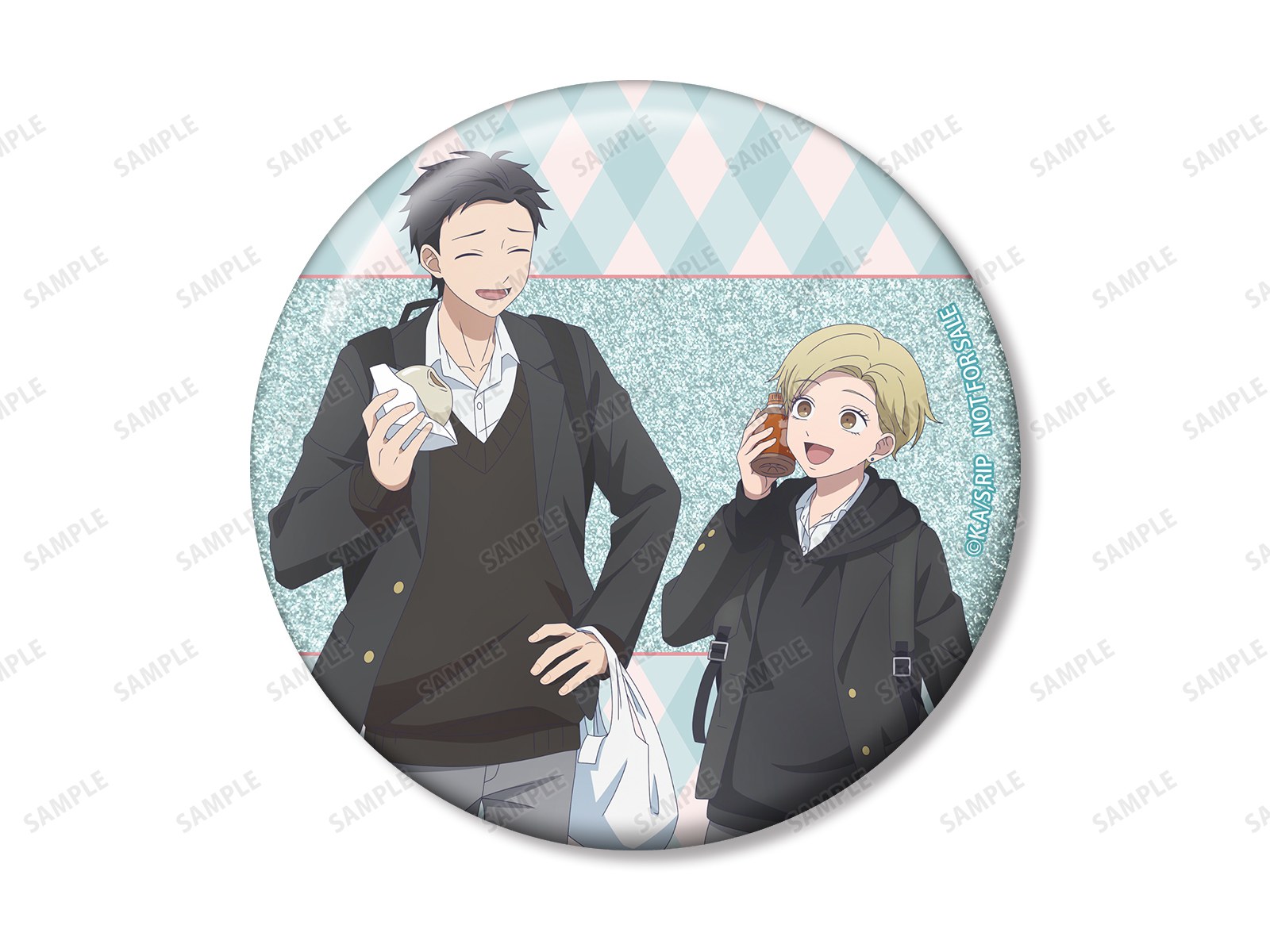 TVアニメ『氷の城壁』POP UP SHOP AMNIBUS&アニメイト限定特典 安曇美姫&日野陽太 75mmグリッター缶バッジ