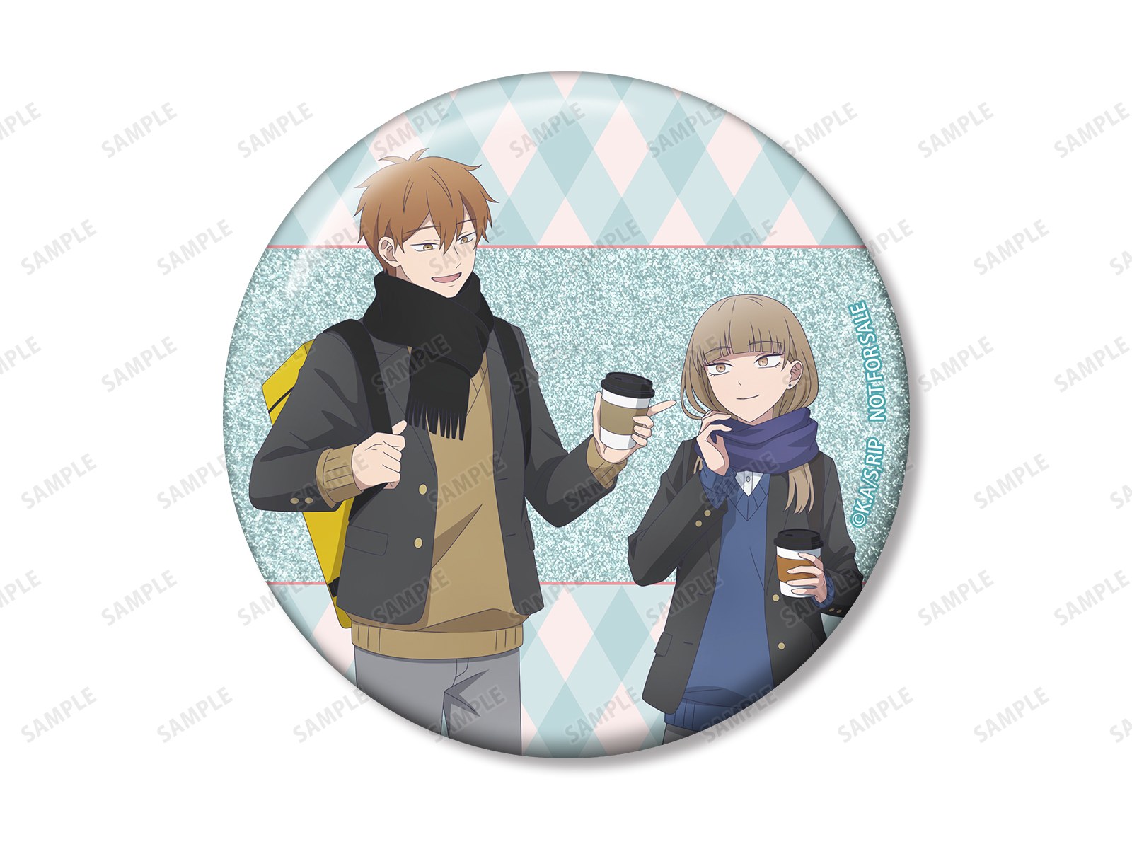 TVアニメ『氷の城壁』POP UP SHOP イベント限定特典 氷川小雪&雨宮湊 75mmグリッター缶バッジ