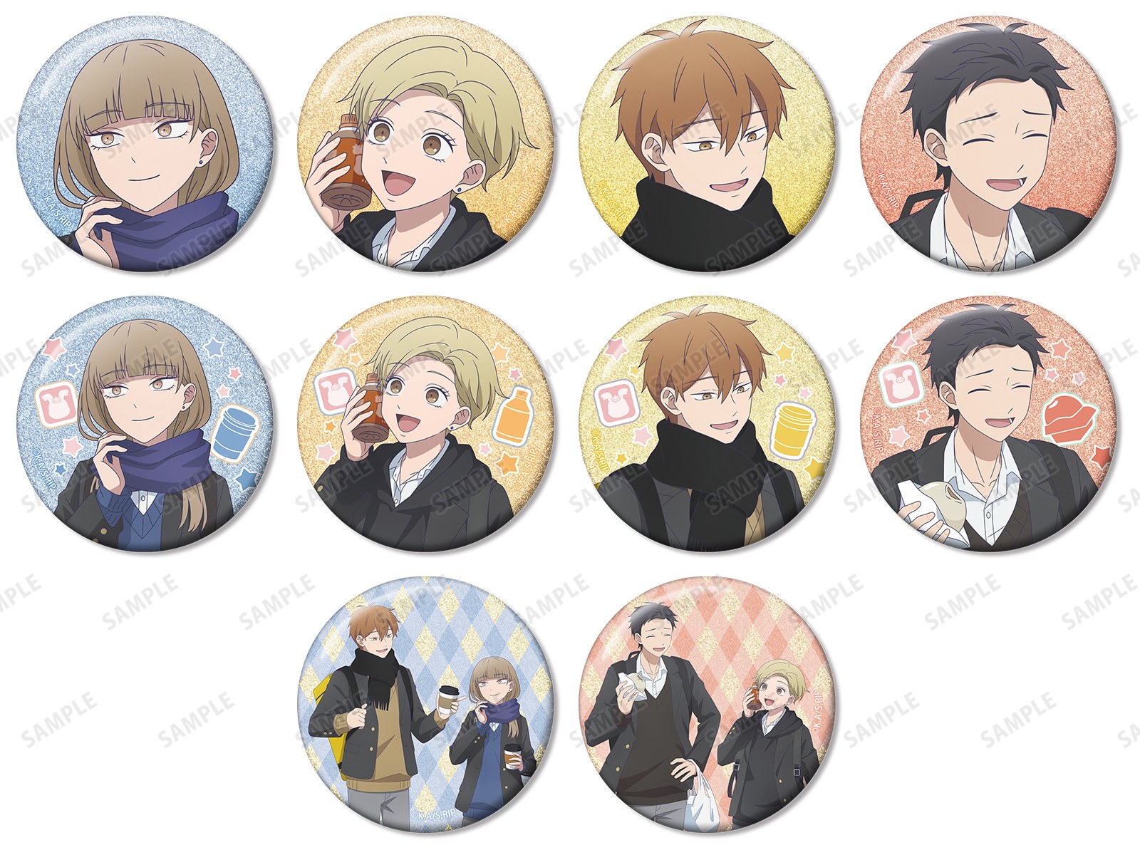 TVアニメ『氷の城壁』POP UP SHOP 描き下ろし 放課後寄り道ver. トレーディンググリッター缶バッジ