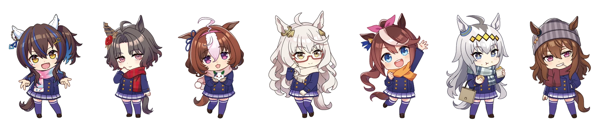 ウマ娘 × 北海道日高 スタンプラリー 担当ウマ娘のミニキャラ